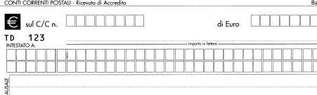 Stampa bolletino postale tipo TD 123 Mod. CH 8 BIS